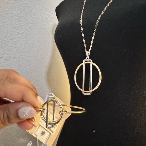 3 ITEM BUNDLE! 14th & Union Mixed Metal necklace, bracelet and earrings! - Picture 3 of 4
